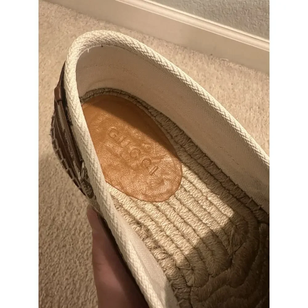 AUTHENTIC GUCCI MONOGRAM ESPADRILLES 725799 GG 7 (fits USA 8)